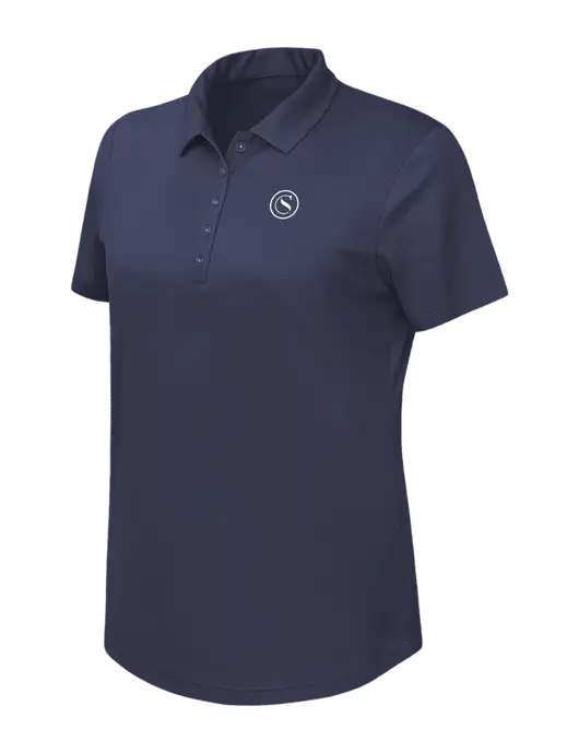 Callaway Womens Birdseye Navy Polo w/Crumdale Icon Logo