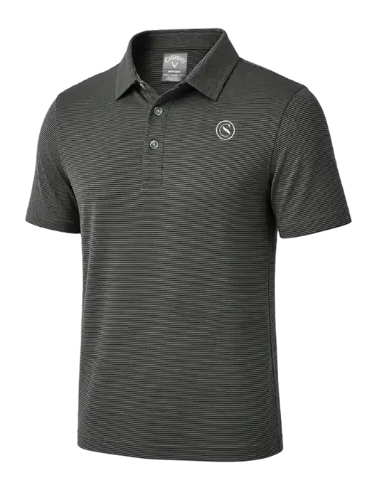 Callaway Black Fine Line Stripe Polo w/Crumdale Icon Logo