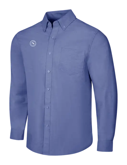 Navy SuperPro Oxford Shirt w/Crumdale Icon Logo
