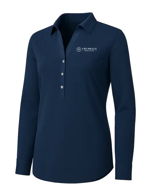 Womens Navy City Stretch Shirt w/Crumdale Logo
