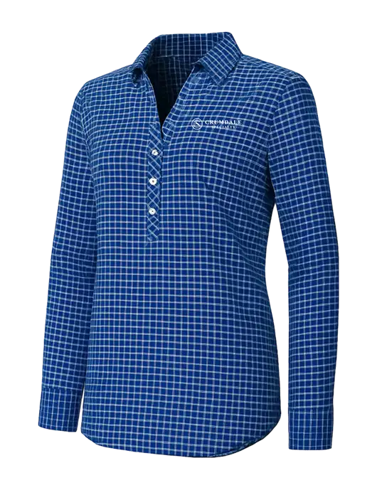 Womens Navy/White City Stretch Shirt w/Crumdale Logo