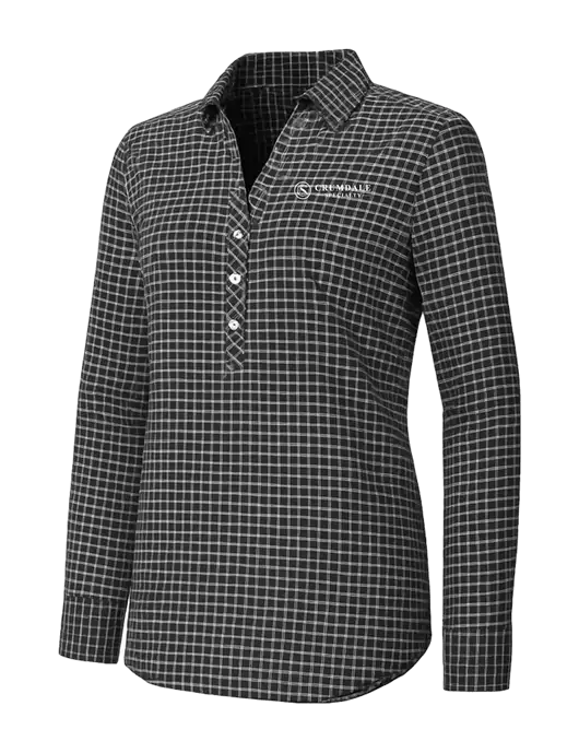 Womens Dark Grey/White City Stretch Shirt w/Crumdale Logo