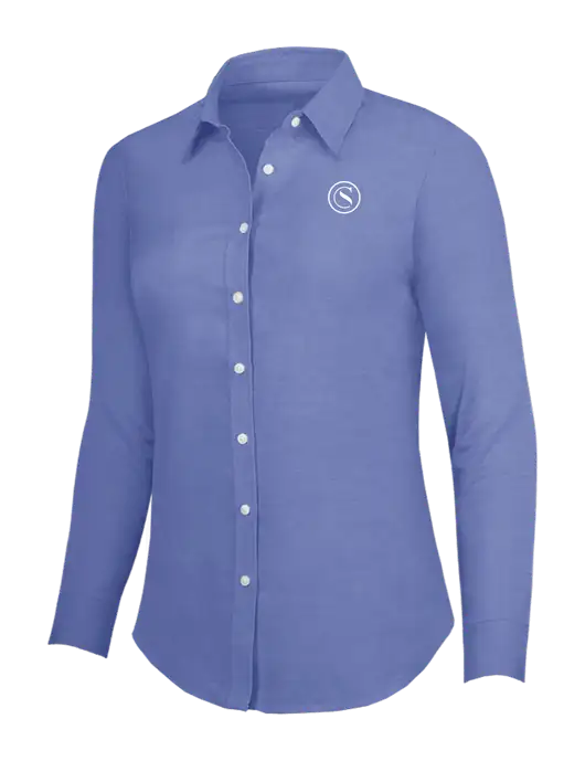 Navy Womens SuperPro Oxford Shirt w/Crumdale Icon Logo