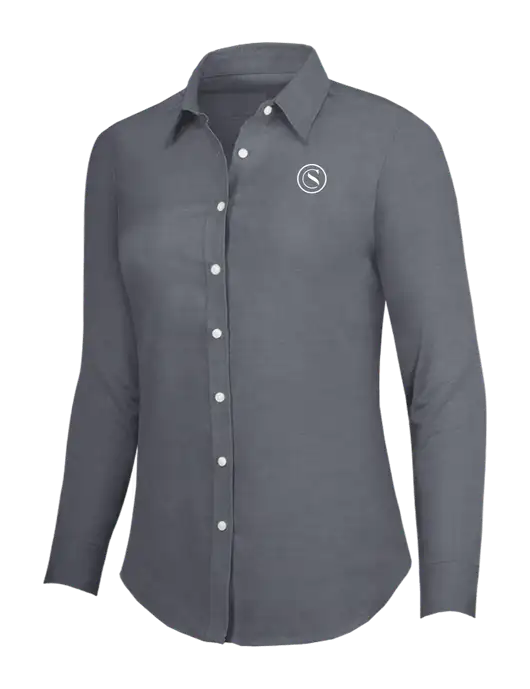Dark Grey Womens SuperPro Oxford Shirt w/Crumdale Icon Logo