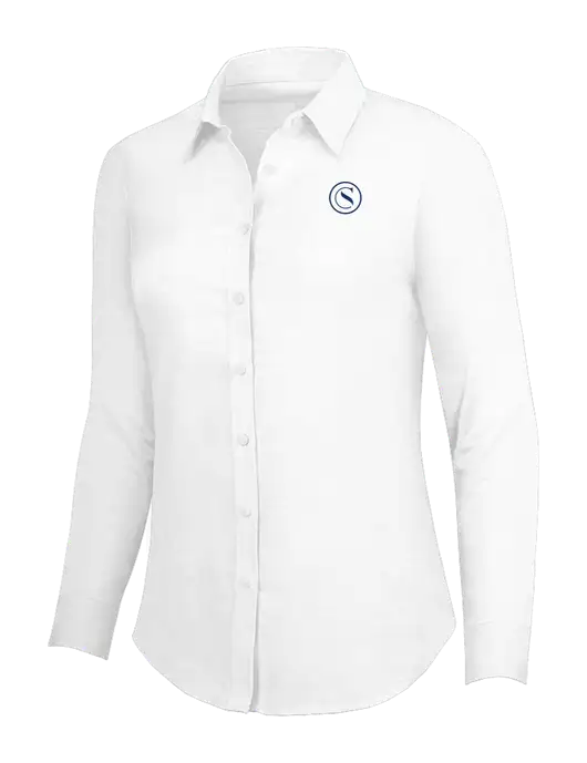 White Womens SuperPro Oxford Shirt w/Crumdale Icon Logo