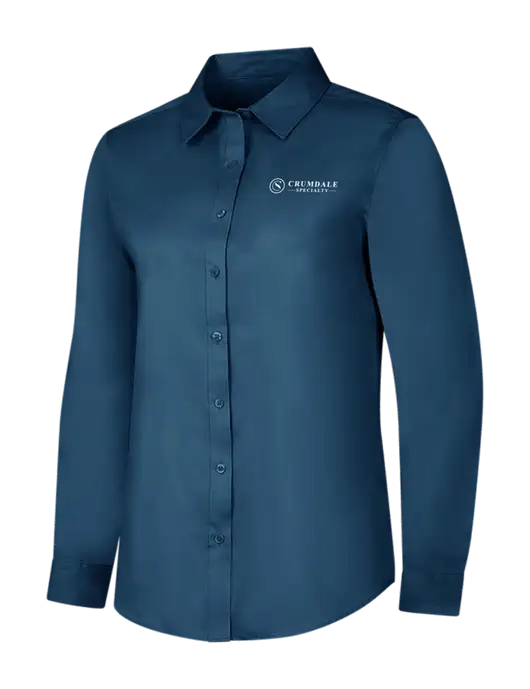 Light Navy Womens Long Sleeve Superpro React Twill Shirt w/Crumdale Logo