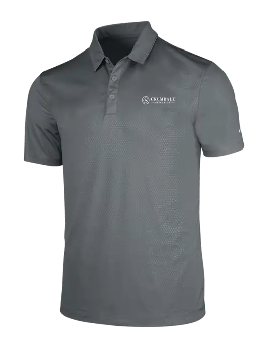 NIKE Medium Grey Dri-Fit Embossed Tri-Blade Polo w/Crumdale Logo