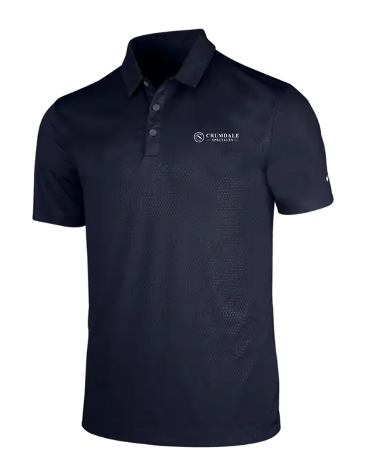 NIKE Dark Navy Dri-Fit Embossed Tri-Blade Polo w/Crumdale Logo