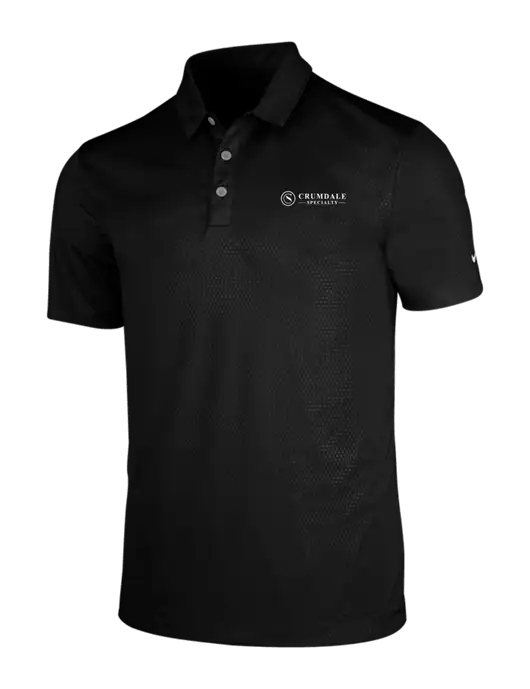 NIKE Black Dri-Fit Embossed Tri-Blade Polo w/Crumdale Logo