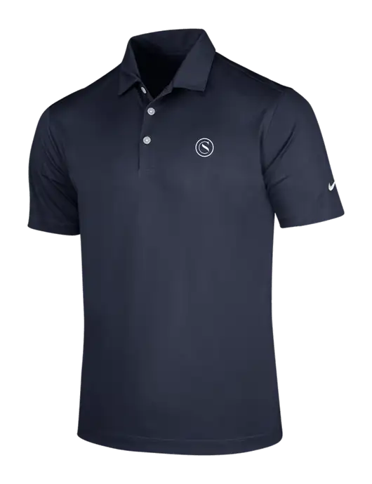 NIKE Dark Navy Dri-Fit Vertical Mesh Polo w/Crumdale Icon Logo