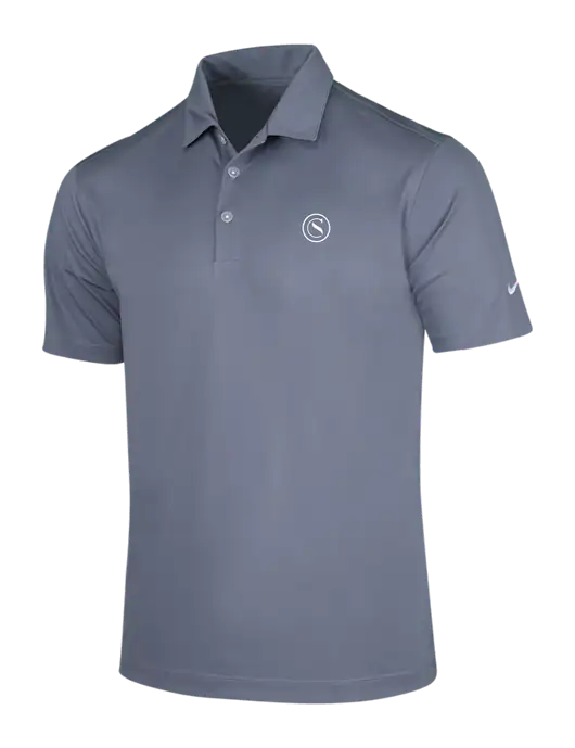 NIKE Medium Grey Dri-Fit Vertical Mesh Polo w/Crumdale Icon Logo