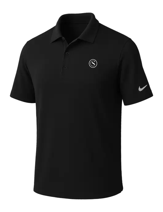 NIKE Black Dri-Fit Micro Pique Polo w/Crumdale Icon Logo