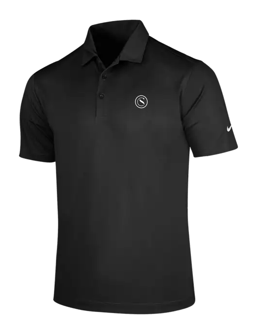 NIKE Black Dri-Fit Vertical Mesh Polo w/Crumdale Icon Logo