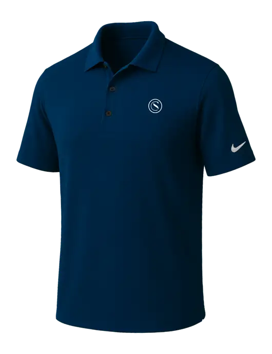 NIKE Navy Dri-Fit Micro Pique Polo w/Crumdale Icon Logo