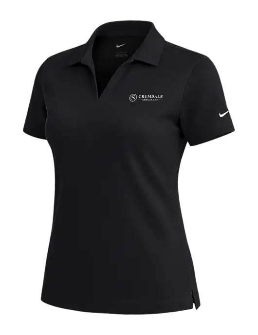 NIKE Black Womens Dri-Fit Micro Pique Polo w/Crumdale Logo