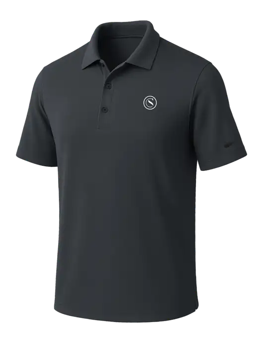 NIKE Dark Grey Dri-Fit Micro Pique Polo w/Crumdale Icon Logo