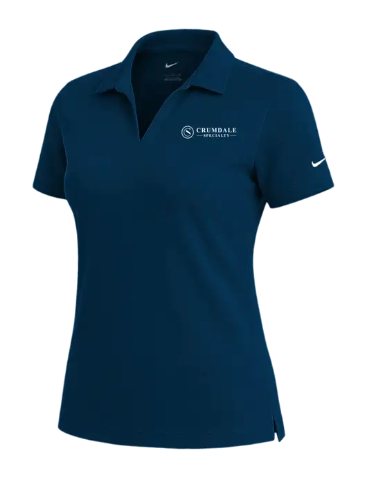 NIKE Navy Womens Dri-Fit Micro Pique Polo w/Crumdale Logo