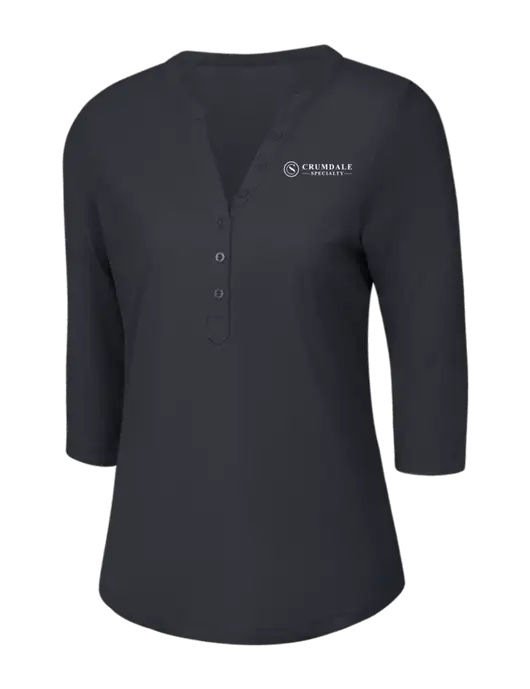 OGIO Charcoal Grey Jewel Henley w/Crumdale Logo