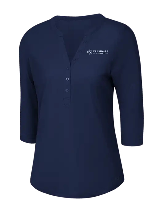 OGIO Navy Jewel Henley w/Crumdale Logo