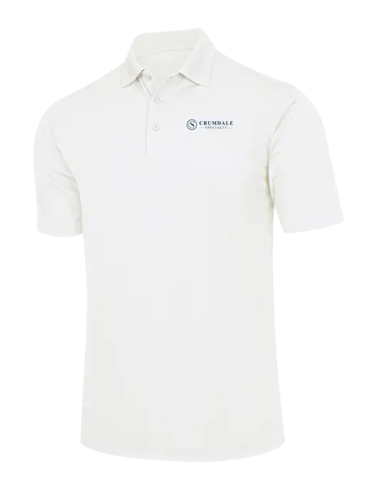White Micropique Sport-Wick Polo w/Crumdale Logo