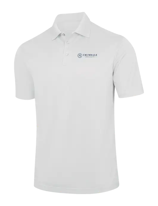White Performance Fine Jacquard Polo w/Crumdale Logo