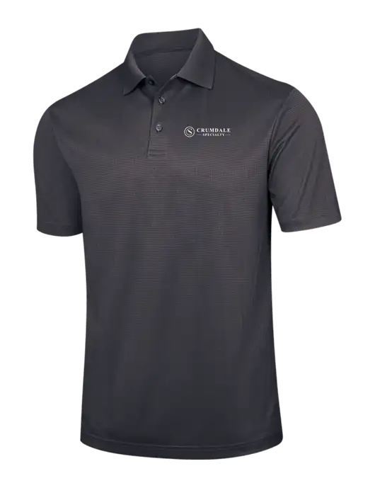 Dark Grey Performance Fine Jacquard Polo w/Crumdale Logo