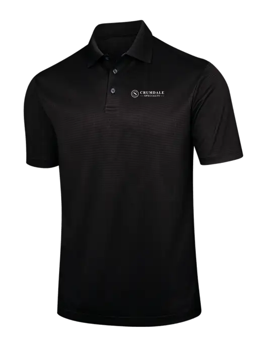 Black Performance Fine Jacquard Polo w/Crumdale Logo