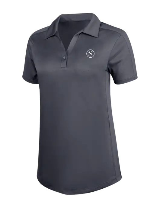 Womens Dark Grey Diamond Jacquard Polo w/Crumdale Icon Logo