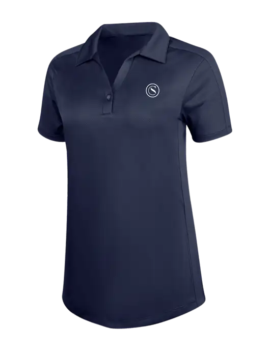 Womens Dark Navy Diamond Jacquard Polo w/Crumdale Icon Logo