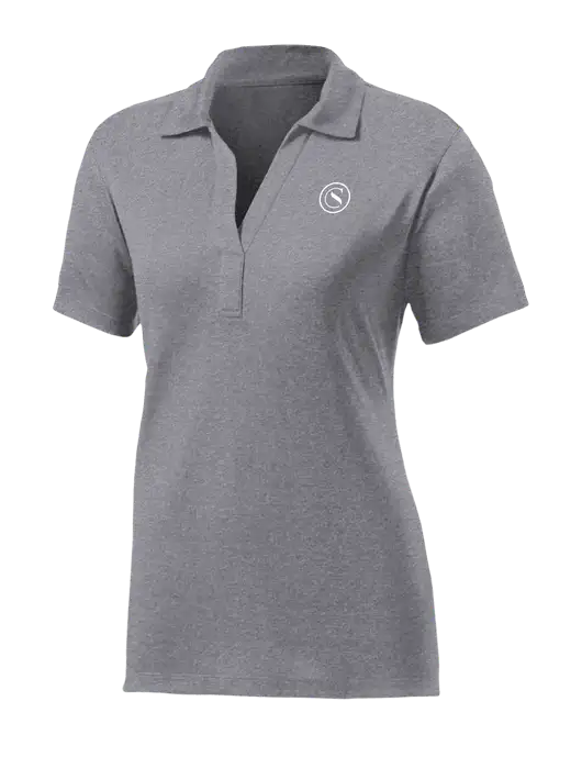Womens Medium Grey Heather Contender Polo w/Crumdale Icon Logo