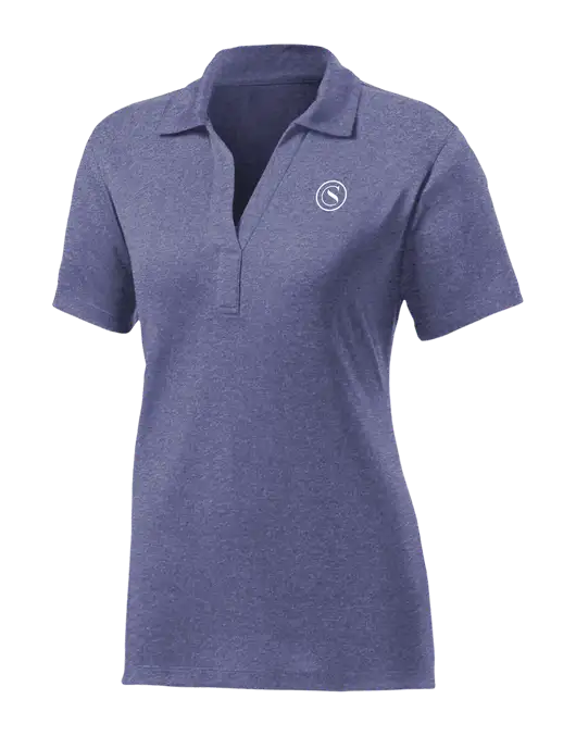 Womens Navy Heather Contender Polo w/Crumdale Icon Logo