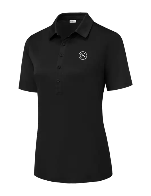 Black Womens Posi-UV Pro Polo w/Crumdale Icon Logo