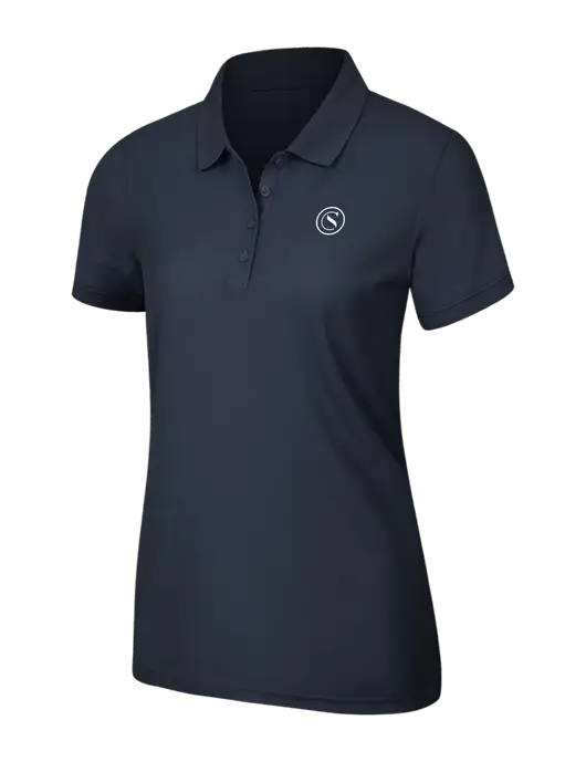 Navy Blue Womens Core Classic Pique Polo w/Crumdale Icon Logo