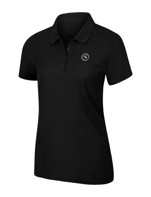 Womens Black Core Classic Pique Polo w/Crumdale Icon Logo