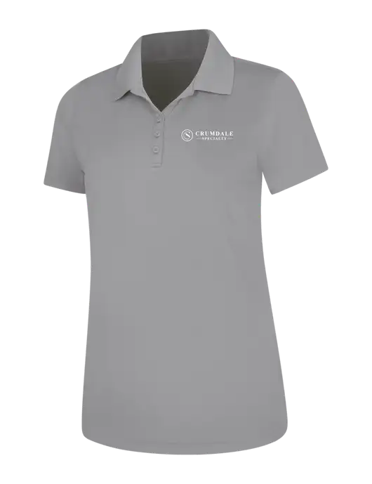 Light Grey Womens Dry Zone UV Mesh Polo w/Crumdale Logo