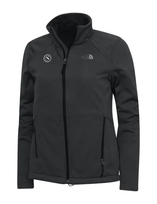 North Face Dark Grey Heather Womens Ridgewall Soft Shell Jacket w/Crumdale Icon Logo