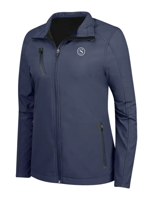 Navy Womens Welded Softshell Jacket w/Crumdale Icon Logo