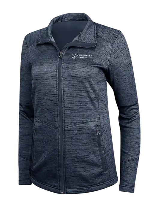 Navy Womens Digi Stripe Fleece Jacket w/Crumdale Logo