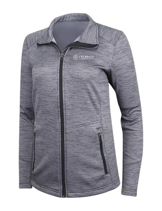 Medium Grey Womens Digi Stripe Fleece Jacket w/Crumdale Logo