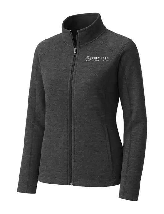 Charcoal Womens Heather Microfleece Full-Zip Jacket w/Crumdale Logo
