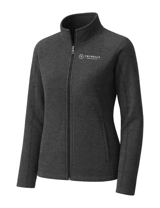 Charcoal Womens Heather Microfleece Full-Zip Jacket w/Crumdale Logo