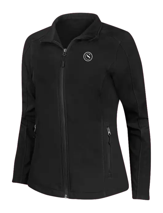 Black Womens Core Soft Shell Jacket w/Crumdale Icon Logo