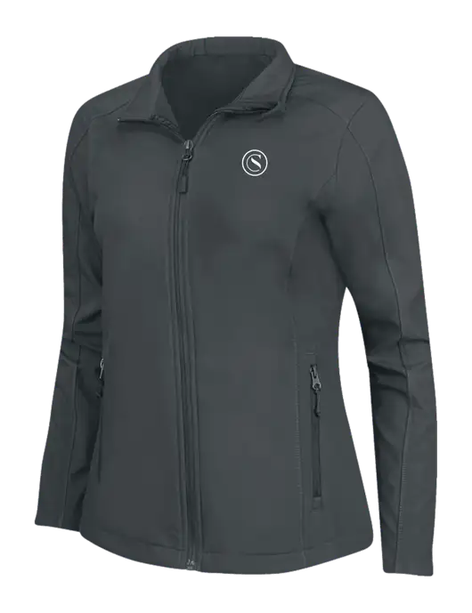 Charcoal Grey Womens Core Soft Shell Jacket w/Crumdale Icon Logo