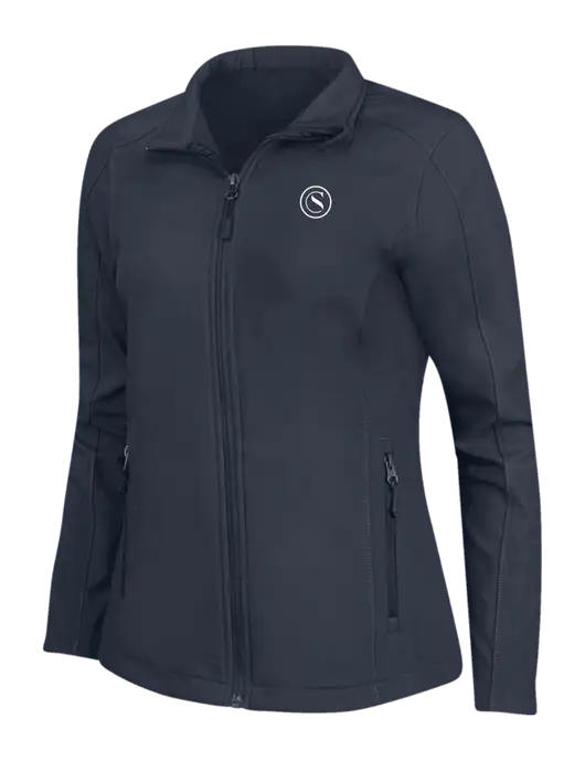 Navy Womens Core Soft Shell Jacket w/Crumdale Icon Logo