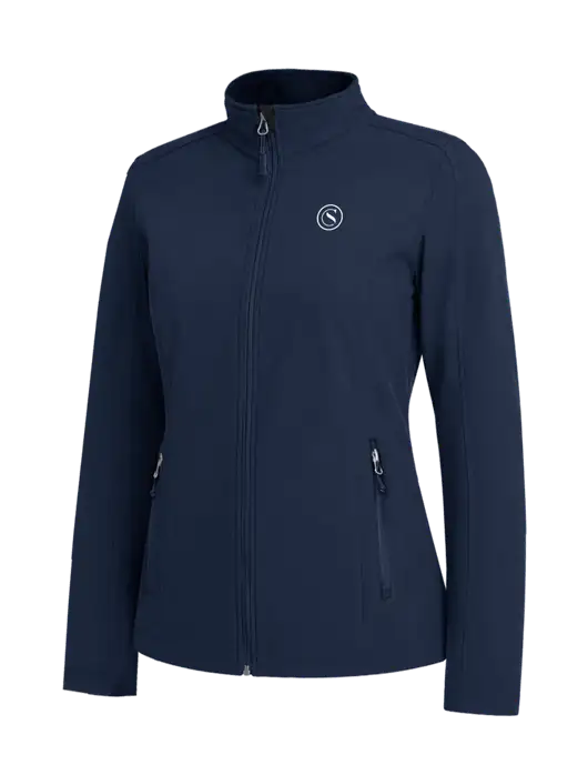 Navy Womens Core Soft Shell Jacket w/Crumdale Icon Logo