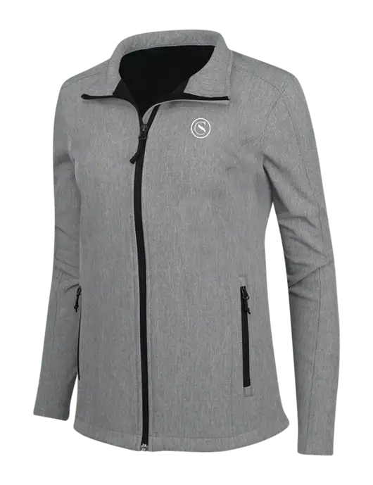 Medium Grey Heather Womens Core Soft Shell Jacket w/Crumdale Icon Logo