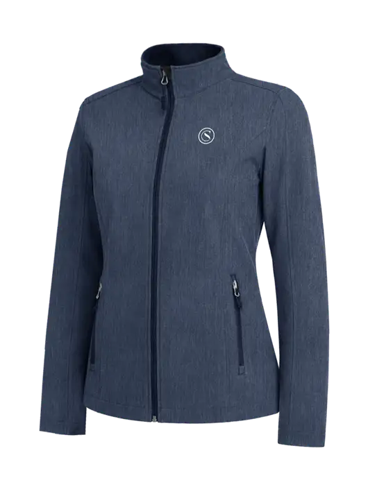 Navy Heather Womens Core Soft Shell Jacket w/Crumdale Icon Logo