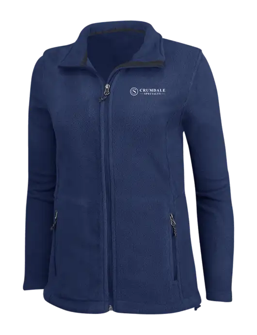 Womens Navy Fleece Jacket w/Crumdale Logo