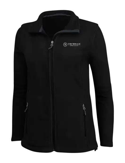 Womens Black Fleece Jacket w/Crumdale Logo