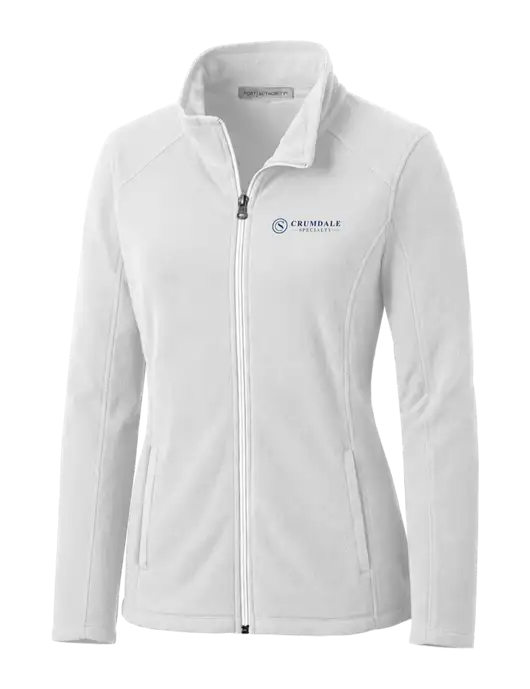 White Womens Microfleece Jacket w/Crumdale Logo
